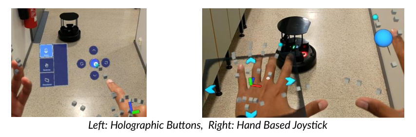 Left: Holographic Buttons, Right: Hand Based Joystick
